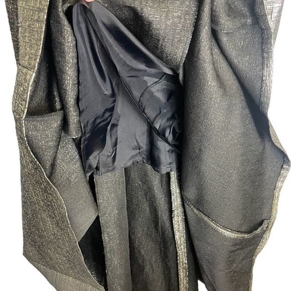 Carmen Marc Valvo Evening Gown Dress Size 6 Maxi Ombré Sequence Black Gold - Picture 12 of 13